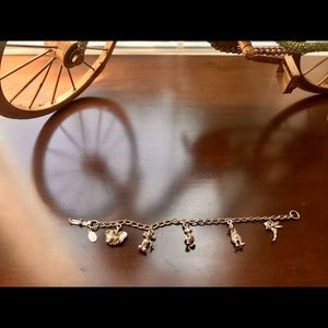 1980's Disney Signed Slivertone Charm Bracelet